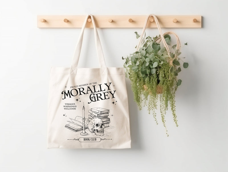 Morally Grey Book Club Tote Bag