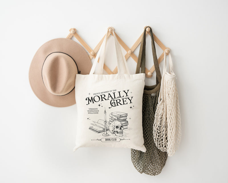 Morally Grey Book Club Tote Bag